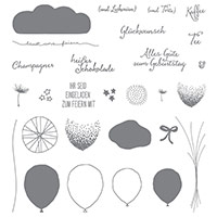 Partyballons Photopolymer Stamp Set (German)