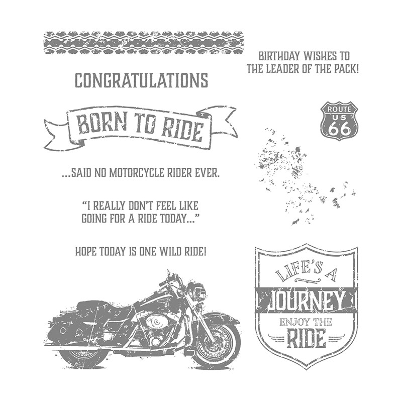 motorcycle stamp set