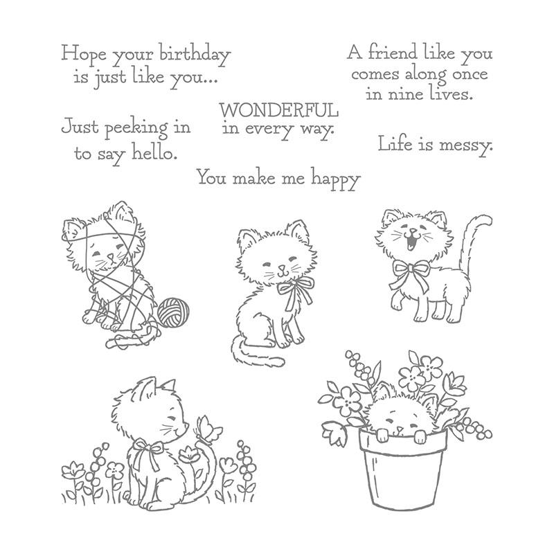 Pretty Kitty Clear-Mount Stamp Set