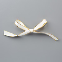 white 3/8 ribbon gold trim