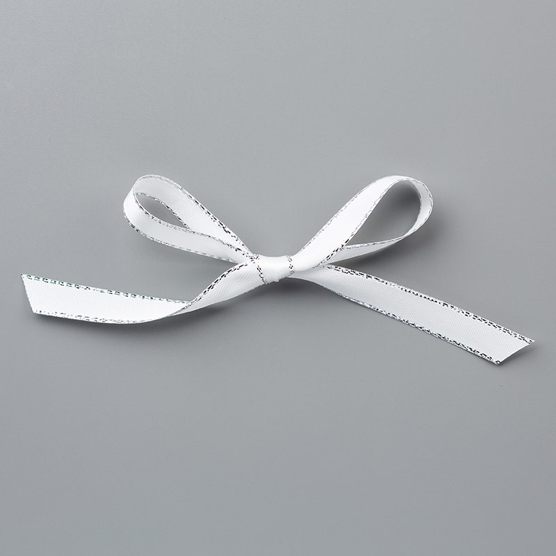 silver and white 3/8" ribbon