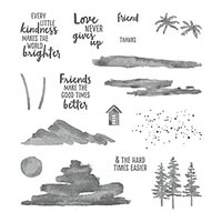 lakes trees stamps