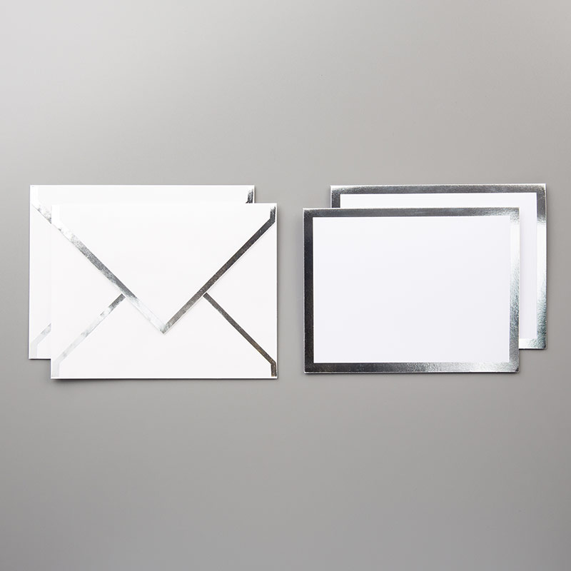 Silver Foil-Edged Cards & Envelopes