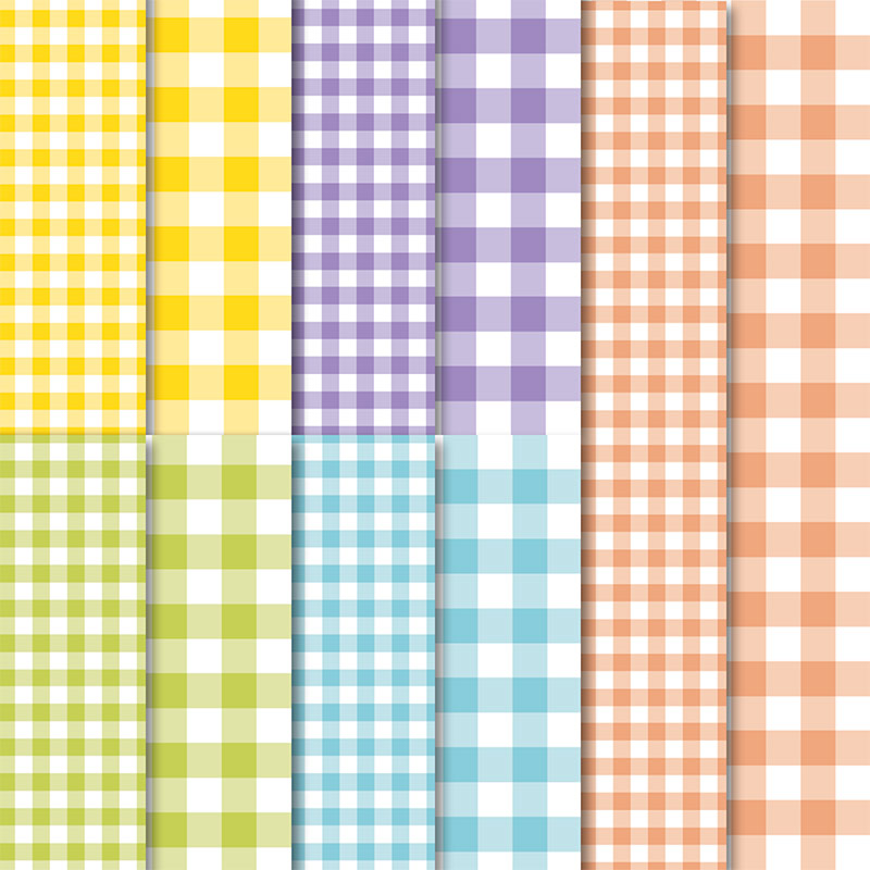 multi-color plaid gingham paper