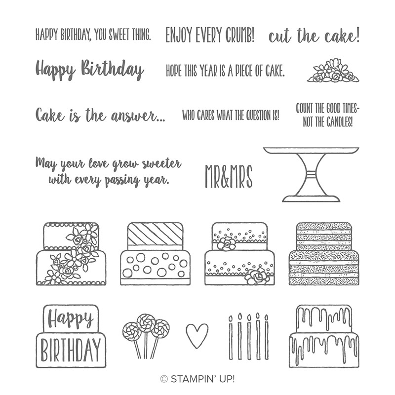 birthday cake stamp set