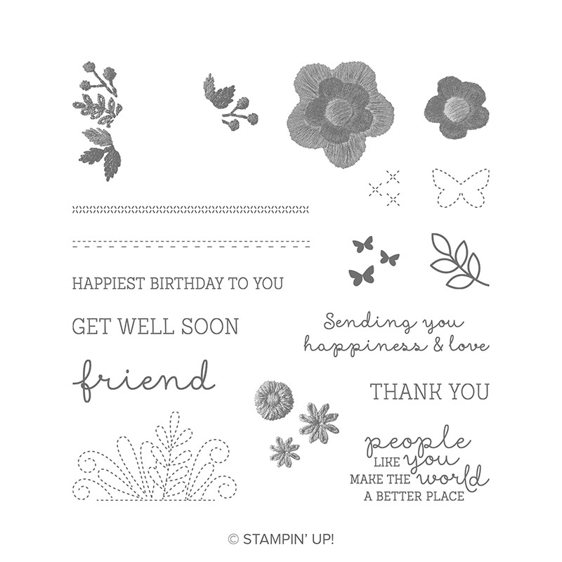 flower embroidery stamp set