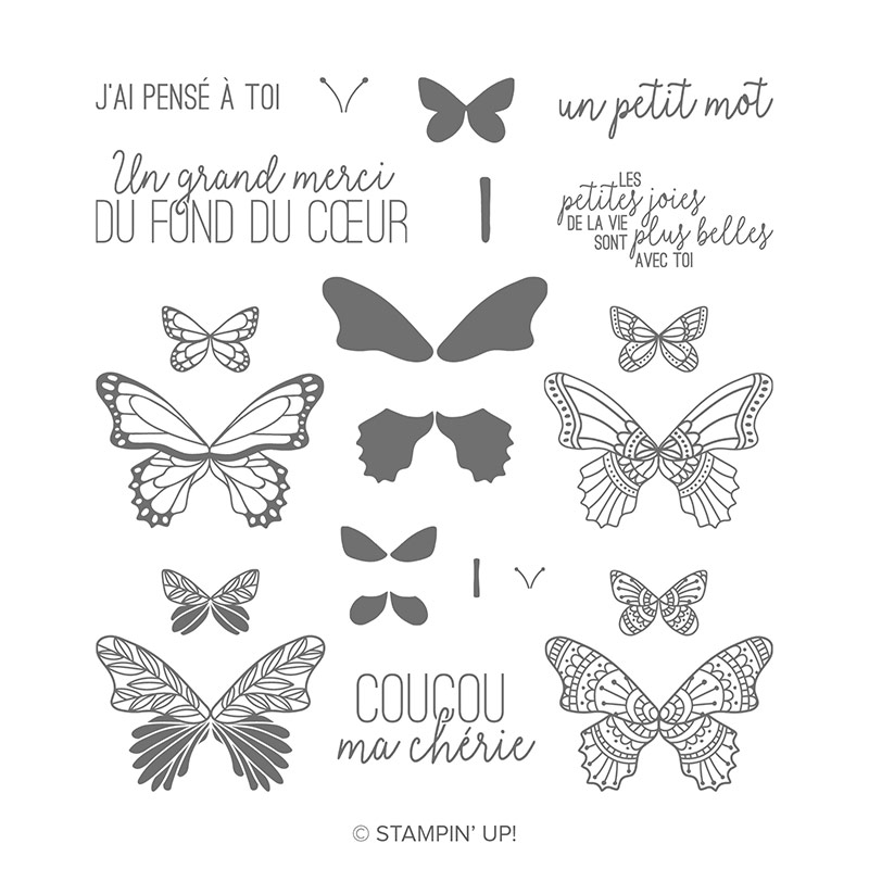Gala De Papillons Photopolymer Stamp Set (French)