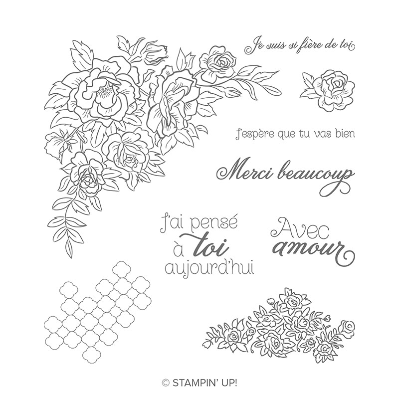 Roses Grimpantes Cling Stamp Set (French)