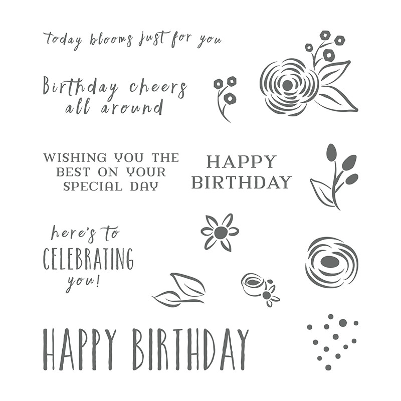 Perennial Birthday Cling-Mount Stamp Set