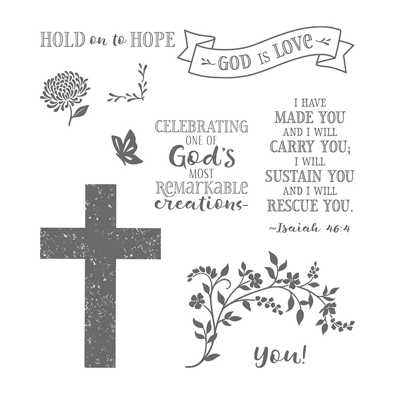Hold On To Hope Cling-Mount Stamp Set