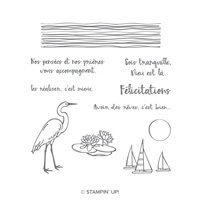 Lac Aux Nénuphars Lake Cling-Mount Stamp Set (French)
