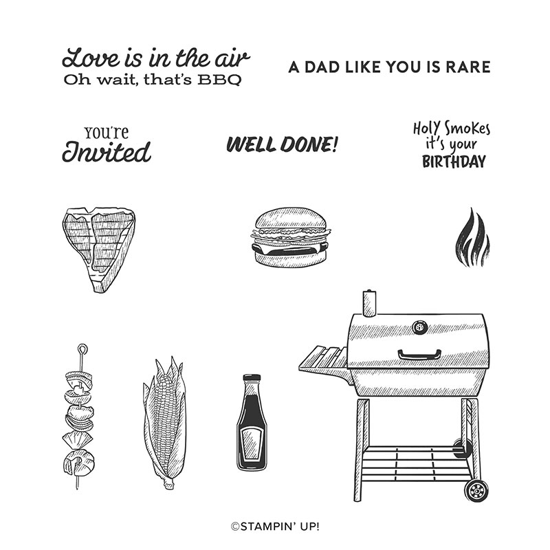 OUTDOOR BARBECUE CLING STAMP SET