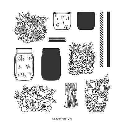 JAR OF FLOWERS PHOTOPOLYMER STAMP SET