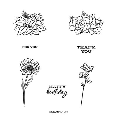 FOUR SEASON FLORAL PHOTOPOLYMER STAMP SET (ENGLISH)